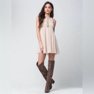 Free People Wherever You Go Crochet Lace Mini Dress